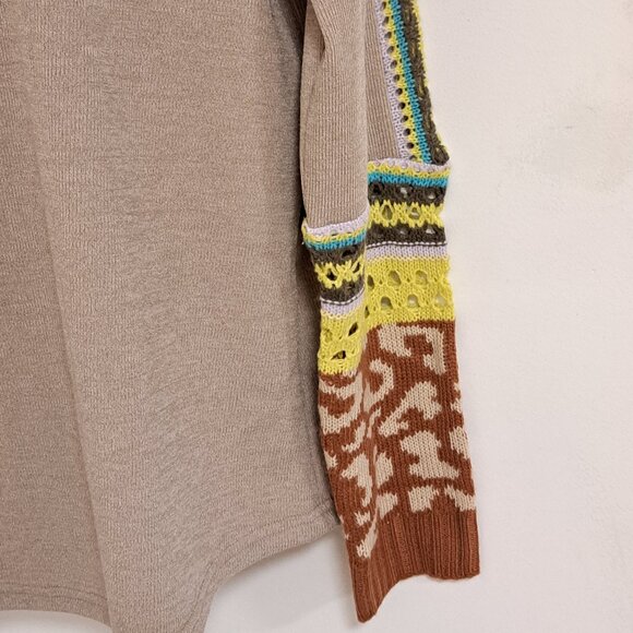 Easel BOHO Long Sleeve Top Crochet Accents Misses Size Large - Picture 3 of 11